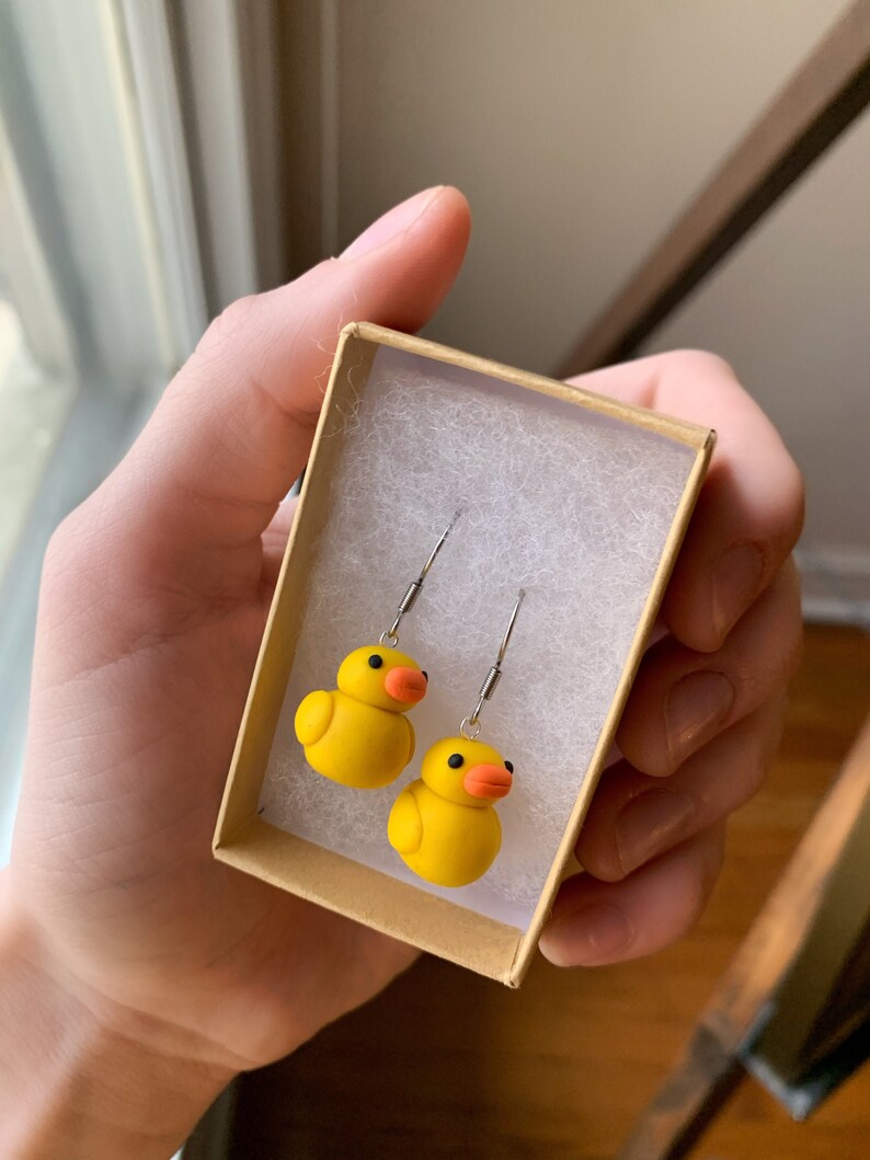 Rubber Ducky Earrings Ecofriendly Cute Handmade Polymer Etsy