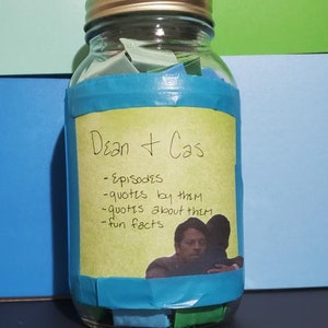 Dean Winchester and Castiel Reasons To Smile Jar - Supernatural
