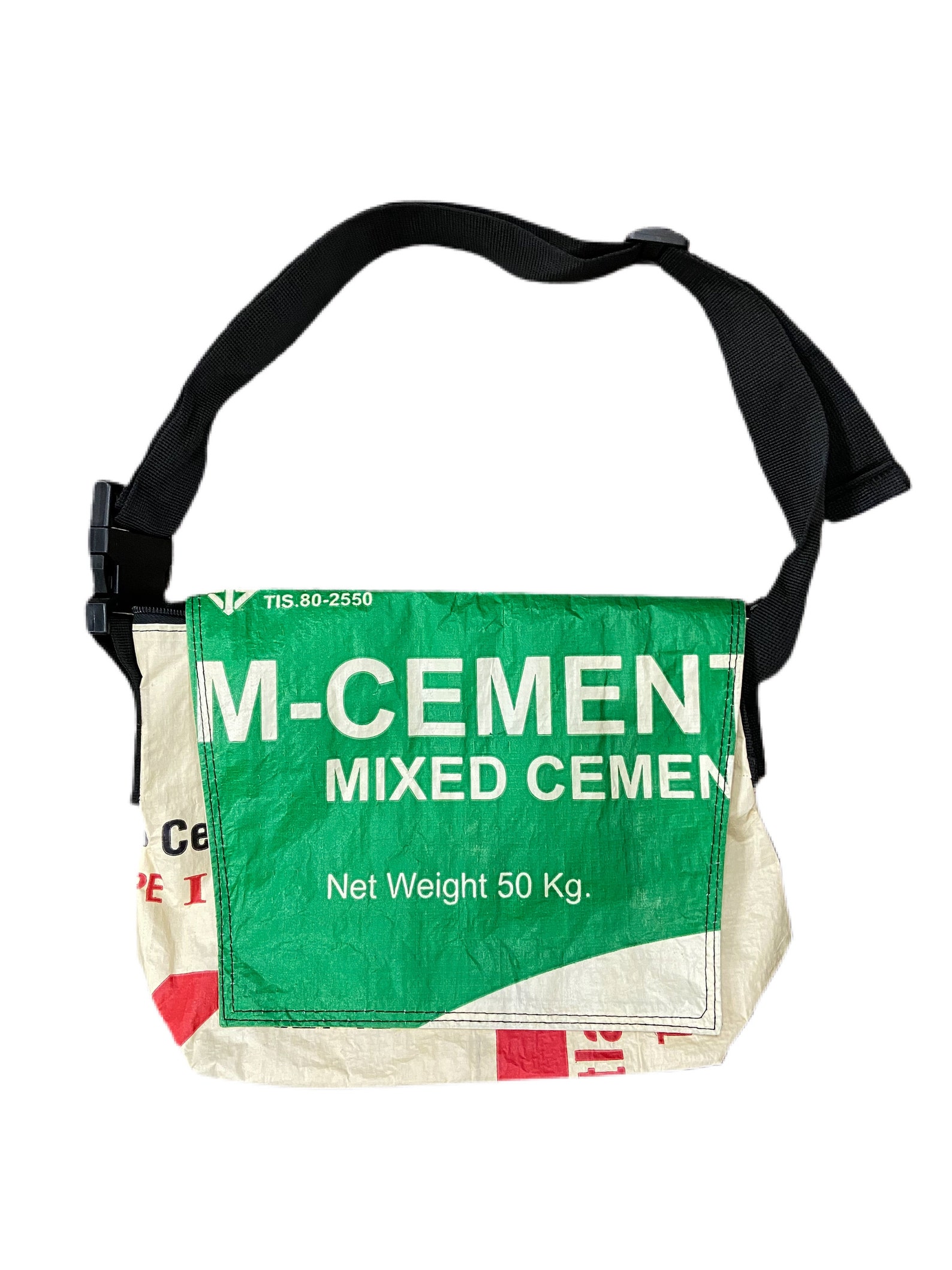 Recycled Messenger Bag Made From Cement Bags Upcycled Etsy