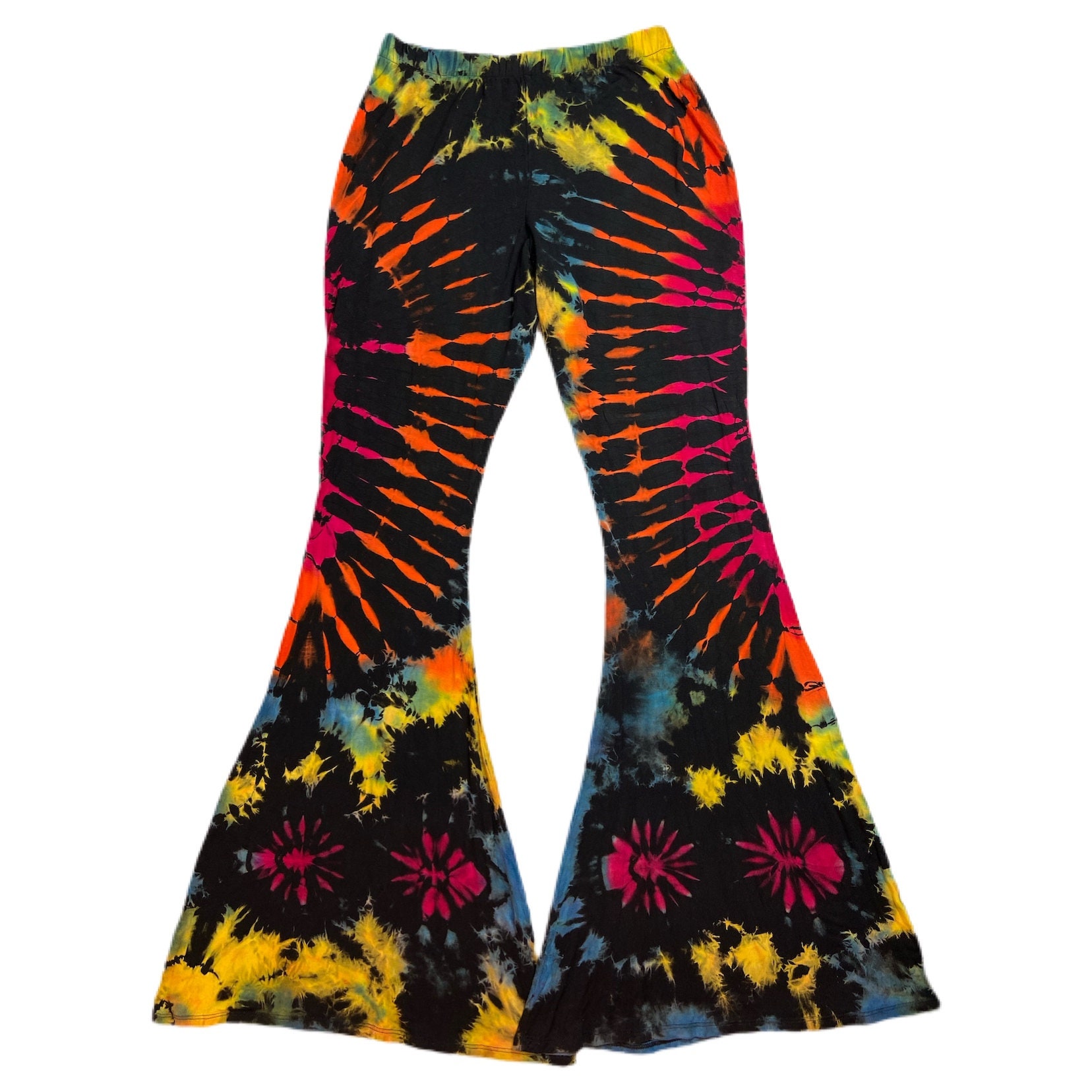 Wide Flare Tie Dye Bottoms Multicolors, 9 Different Colors