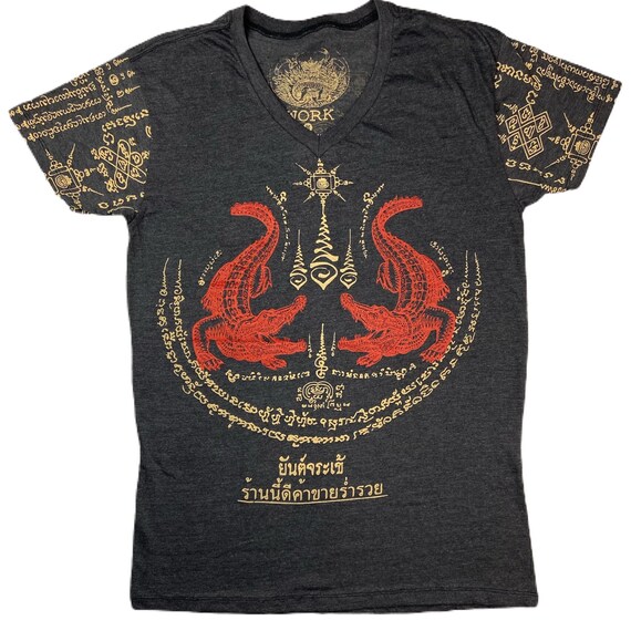 Muay Thai Traditionelle Tattoo Krokodil Yantra Sak Yant Mann Etsy