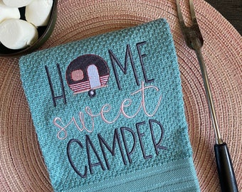 Camper kitchen towel  Home Sweet Camper  Camping kitchen towel