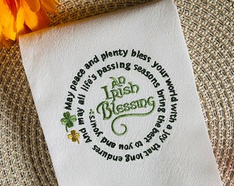 Irish blessing sign on kitchen towel  St. Patrick's Day towel