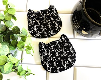 Cat Coasters (Set of 2): Whimsical Kitty Kitchen Decor