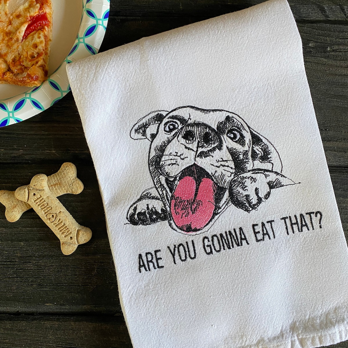 Embroidered Pit Bull Kitchen Towel- Etsy