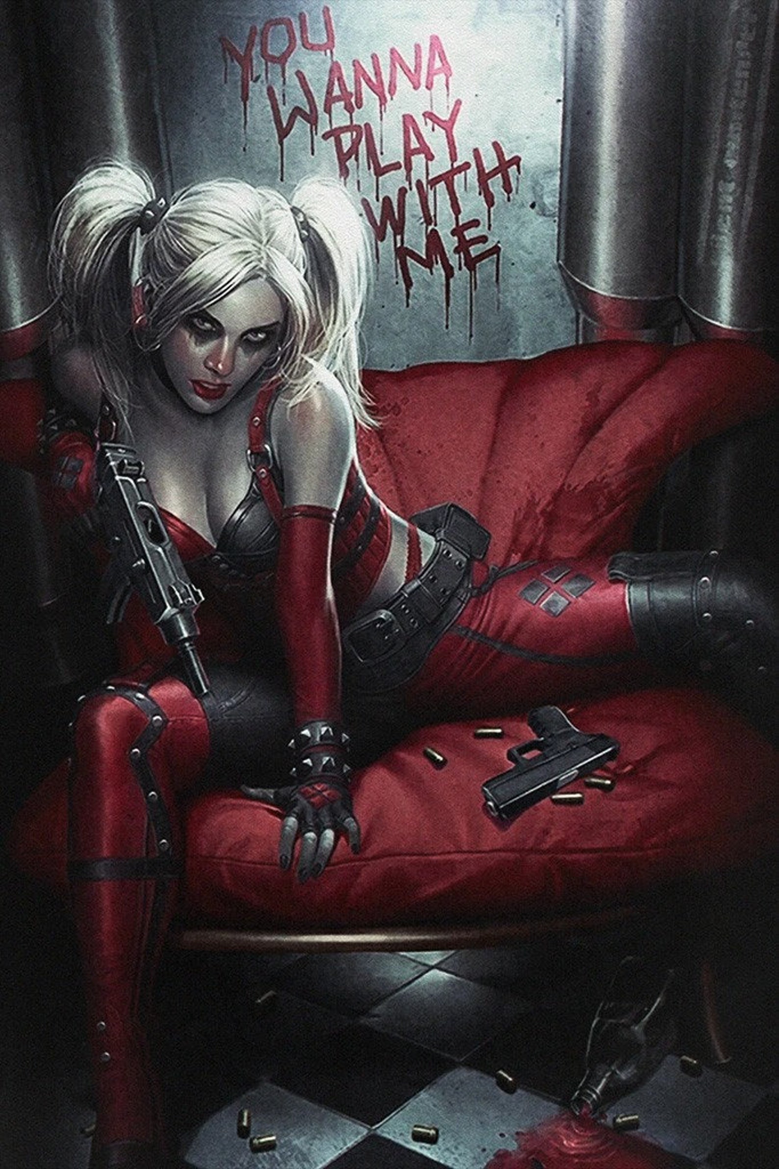 Harley Quinn Hot Girl Comics Poster Home Decor Wall Art 17x24.
