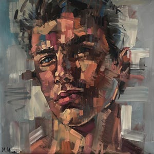 Male artwork, young man, gay art, male portrait, man oil painting