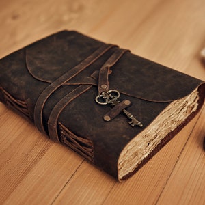 HAND MADE LEATHER NOTEBOOK JOURNAL LADIES GIFT BLANK BOOK SKETCH PAD DIARY 