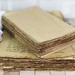 Deckle Edge Paper, Antique Vintage Handmade Paper, Hand Torn Paper for Invitations, Wedding Paper, Handmade Custom Stationery, Custom Paper image 8