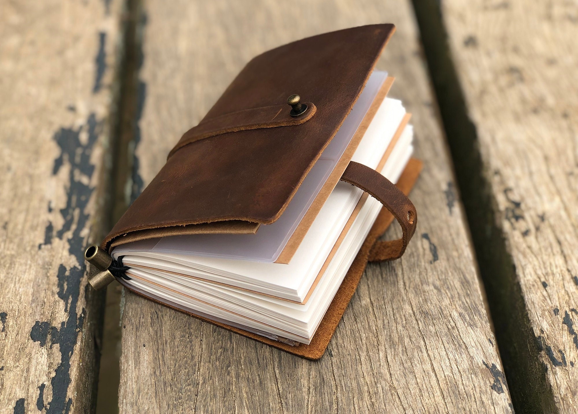 Personalized Genuine Leather Scrapbook Journal, Handmade Leather