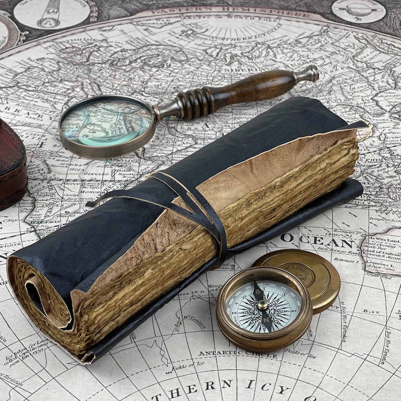 Leather Scroll Notebook - Etsy