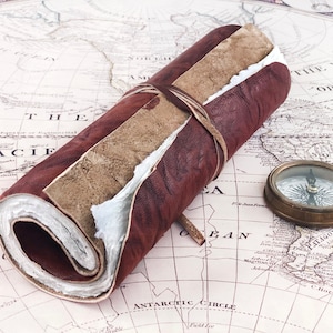 Vintage Handmade Scroll Leather Journal - 9x6 Travel Diary Notebook - Perfect Gift for Writers or Poets, Gift for Mom, Birthday Gifts