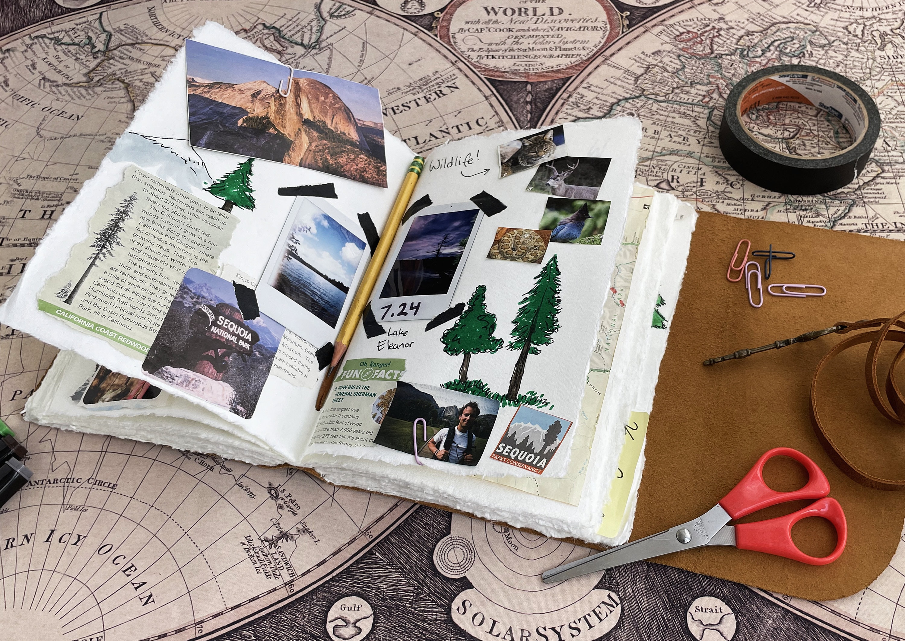 Personalized Genuine Leather Scrapbook Journal, Handmade Leather