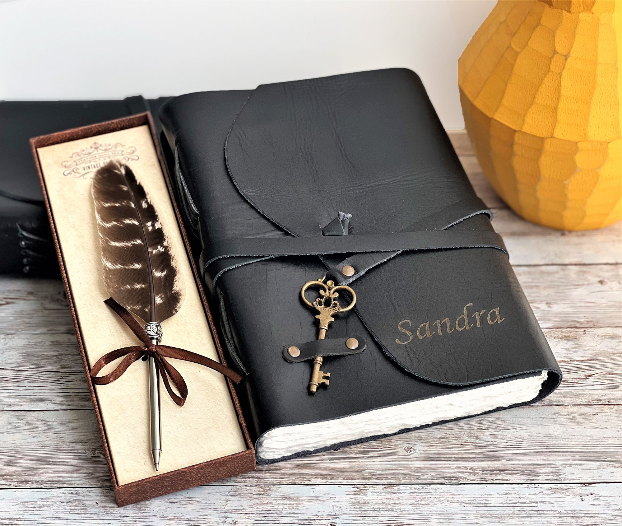 Personalized Leather Journal Notebook, Engraved Writing Journal for ...