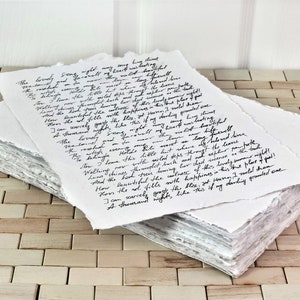 Carta con bordo frastagliato, carta antica fatta a mano, carta strappata a mano per inviti, carta da matrimonio, cancelleria personalizzata fatta a mano, carta personalizzata