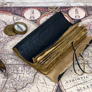 Handmade Scroll Travel Leather Journal, 9x6 Travel Diary Notebook, Birthday Gifts, Perfect Gift for Writers or Poets, Anniversary Gift Journal