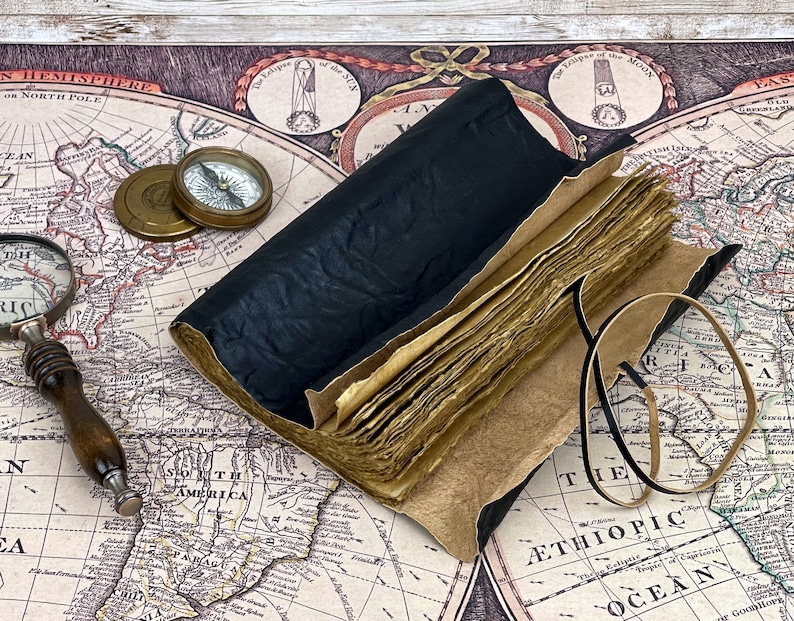 Handmade Scroll Travel Leather Journal, 9x6 Travel Diary Notebook, Birthday Gifts, Perfect Gift for Writers or Poets, Anniversary Gift Journal