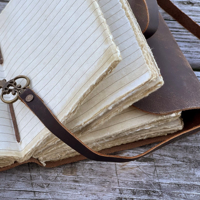 Lined Leather Journal Dad Etsy