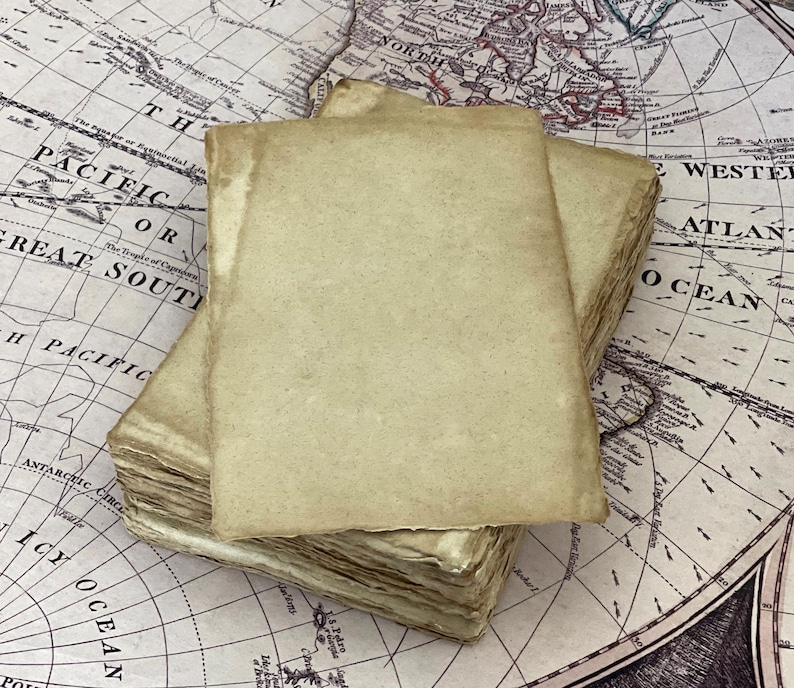 Deckle Edge Paper, Antique Vintage Handmade Paper, Hand Torn Paper for Invitations, Wedding Paper, Handmade Custom Stationery, Custom Paper image 6