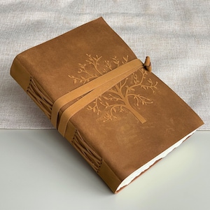 Leather Journal for Women, Vintage Leather Notebook 7x5&quot;, Handmade Deckle Edge White Paper, Journal for Girl, Genuine Leather bound Journal
