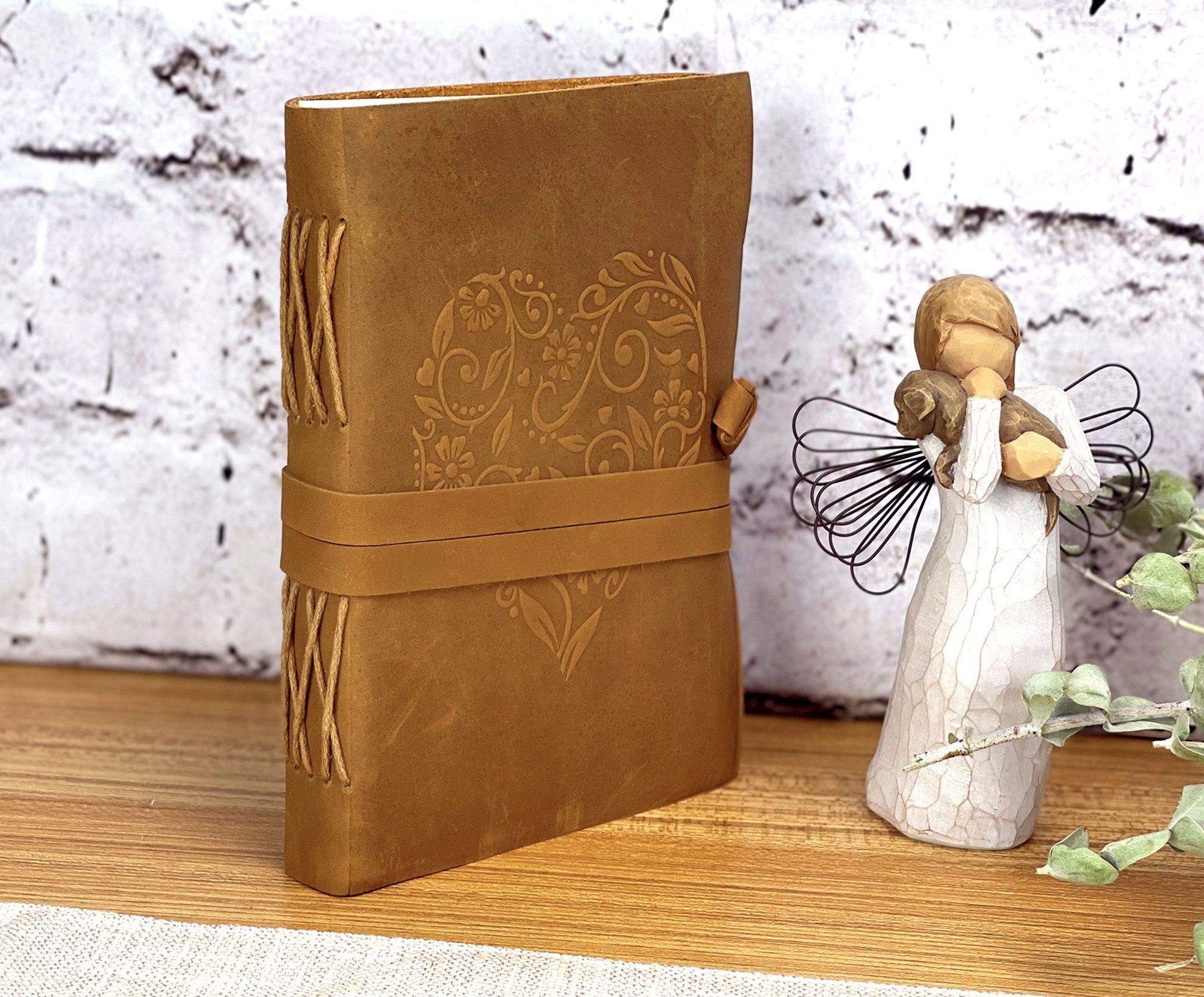 Personalized Genuine Leather Scrapbook Journal, Handmade Leather