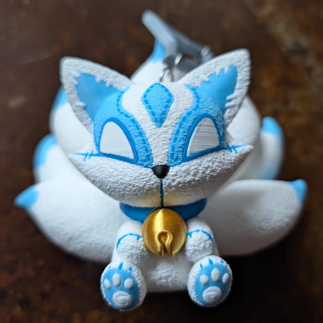 Rivals White Fox Luna Snow Accessory Figure Charm Keychain 3D