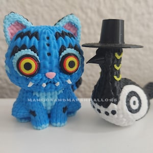 Kpop Demon Hunter Blue Derpy Tiger Saja Boys / Bird Sussie Magpie Knit Crochet Chibi 3D PLA Figura