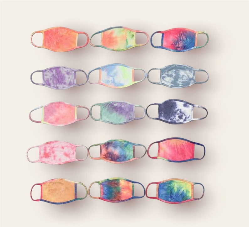 Ready to Ship!! Washable Adults/Kids Face Mask with Filter Pocket -100% Cotton- MADE In USA - Reusable in Tie Dye 
