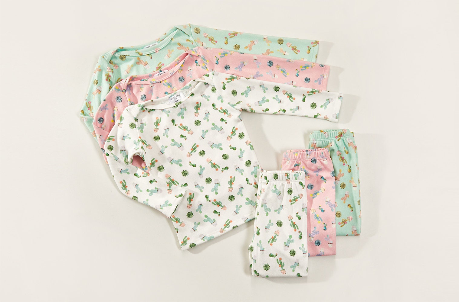 Baby & Toddler Long sleeve lounge Set// Long Sleeve Pajama Set // Toddler Sleepwear // kids sleepwear set// cactus print // Made In USA