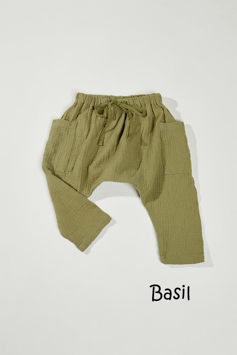 The Muslin Trouser // Toddler Muslin Pant // Kids Muslin Pant// Unisex Pant // Harem Pant image 2