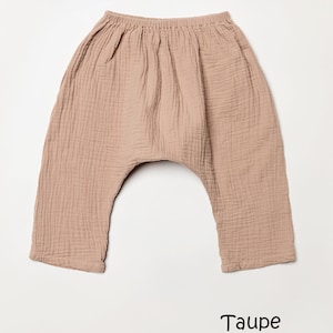 baby& Toddler Harem Pant Muslin Cotton Toddler Boy and Girl Pants Gauze cotton pant Casual baggy pant Summer Pant Made in USA image 1