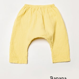 baby& Toddler Harem Pant Muslin Cotton Toddler Boy and Girl Pants Gauze cotton pant Casual baggy pant Summer Pant Made in USA image 4