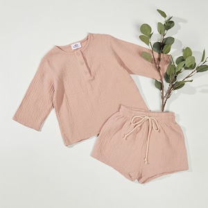Muslin top and Pant set| Summer Neutral Kid Clothing | Retro Clothes | children&#39;s Pant and top set muslin |Toddler set Baby Girl, Boy