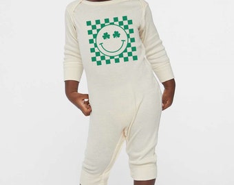 St. Patrick's Baby Bodysuit: Shamrock Smile, Minimalist Design