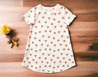 Kids Cherry Print Summer Dress: Soft Play Date Outfit