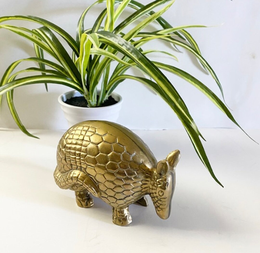 Vintage Brass Armadillo Figurine Southwestern Home Decor Etsy