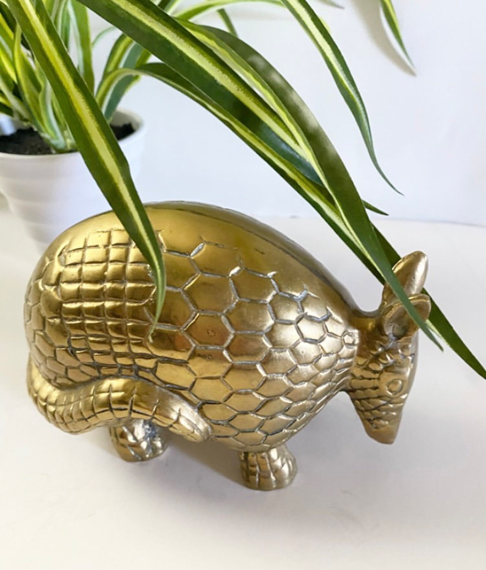 Vintage Brass Armadillo Figurine Southwestern Home Decor Etsy