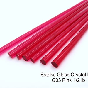 Satake G03 Pink Crystal lead Glass Rods: beads, Lampwork Supplies (1/2 lb)