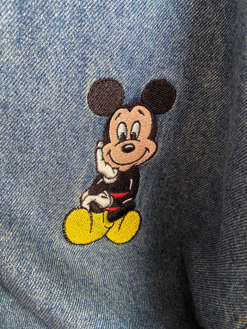 Vtg Denim Mickey Mouse Trench Coat | Etsy