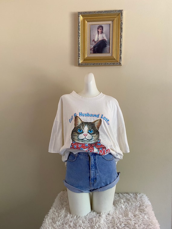 Vintage 90s Funny Cat Shirt