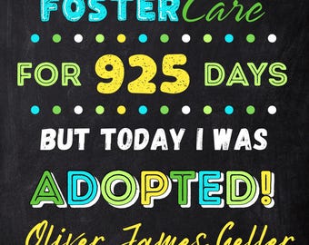 Adoption Announcement Sign-Personalized Chalkboard Sign-Girl or Boy Adoption Sign-Adopted Photo Prop