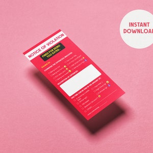 EXTRA VIOLATION TICKET Digital Download - Gag Gift, Couple prank, Partner appreciation, boyfriend gift, girlfriend gift, Couple Ideas