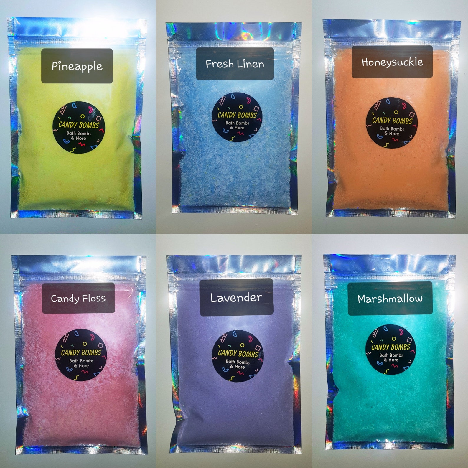 6 Packs Of Fizzy Foaming Bath Bomb Dust 6 Beautiful Scents Etsy