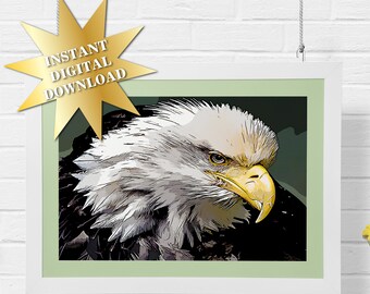 Druckbare schwarz & weiß Adler Wand Kunstdruck Poster für Vogelliebhaber - 12 Bilder, INSTANT DIGITAL DOWNLOAD!