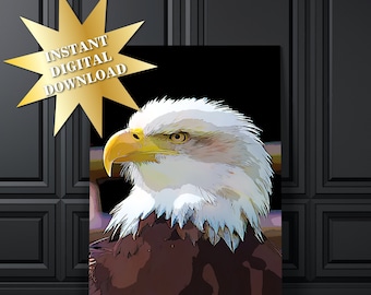 Druckbare Regal Adler Seite Ansicht Wand Kunstdruck Poster für Vogelliebhaber - 12 Bilder, INSTANT DIGITAL DOWNLOAD!