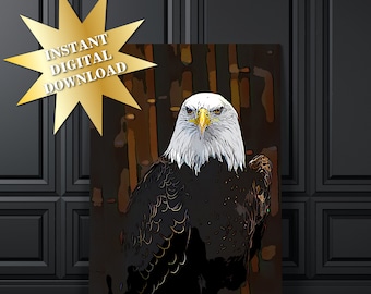 Druckbare Adler Frontal Ansicht Wand Kunstdruck Poster für Vogelliebhaber - 12 Bilder, INSTANT DIGITAL DOWNLOAD!