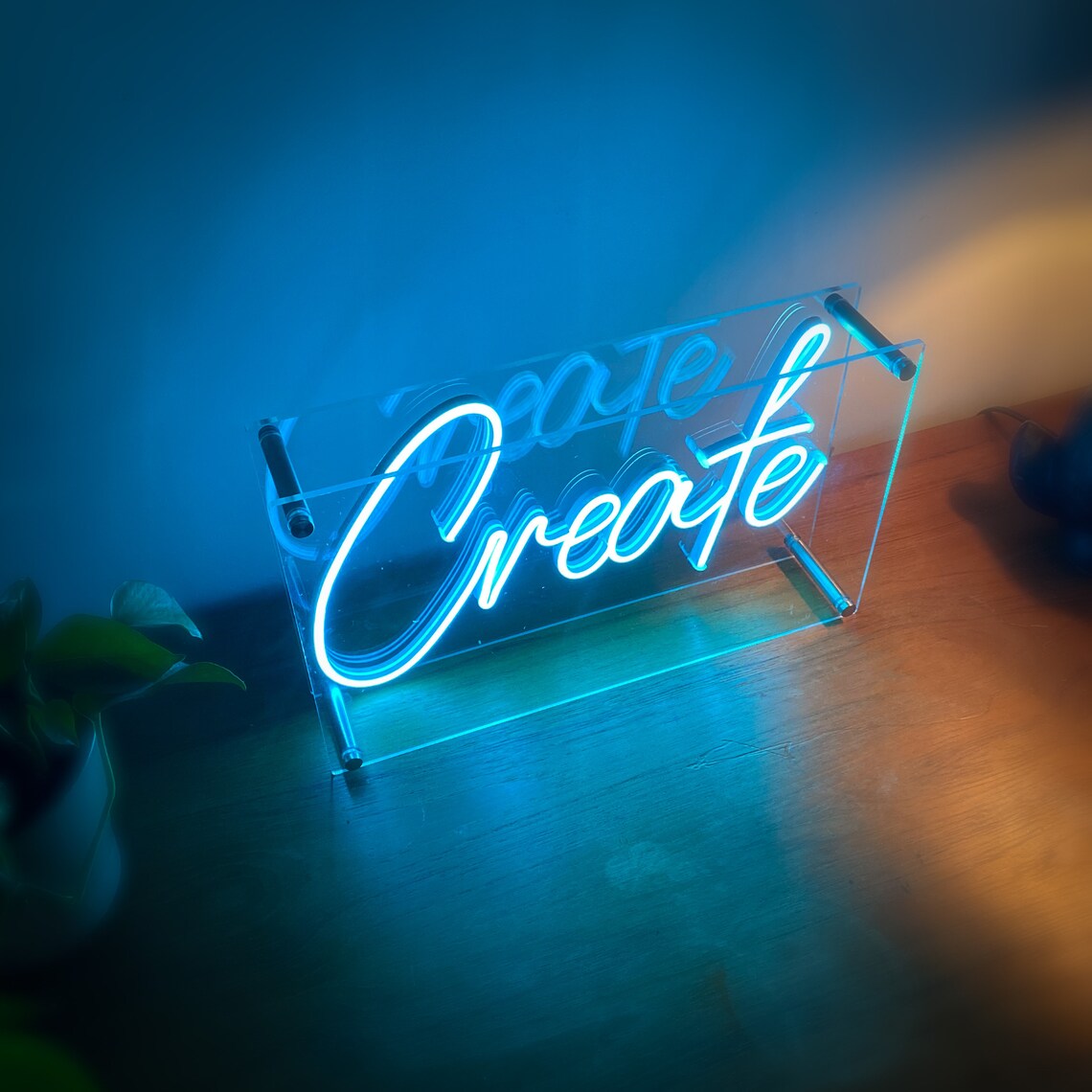 LED Neon Sign Create Light Box Etsy