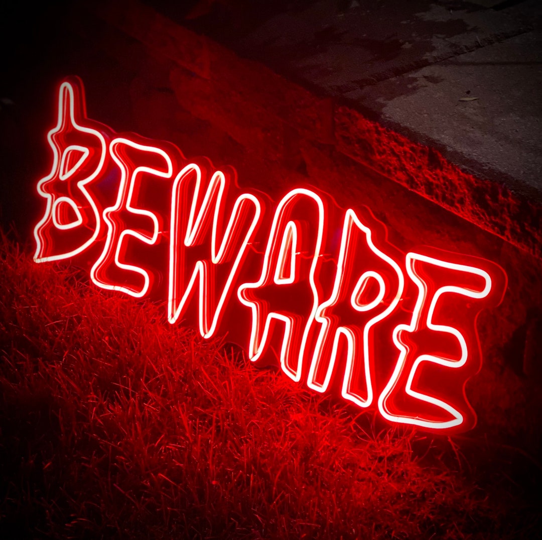 Beware Halloween Neon Style LED Sign - Custom Neon, Neon Light ...