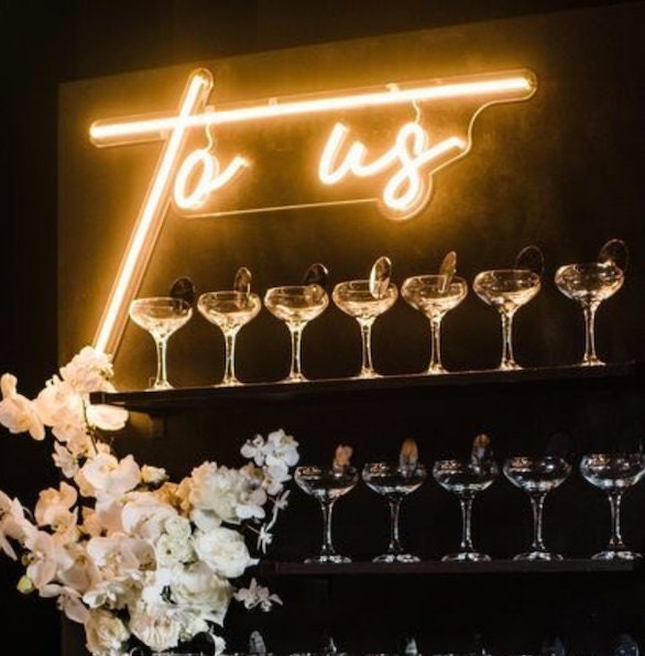 LED Neon Wedding Sign To Us Custom Neon Sign Neon Sign Etsy