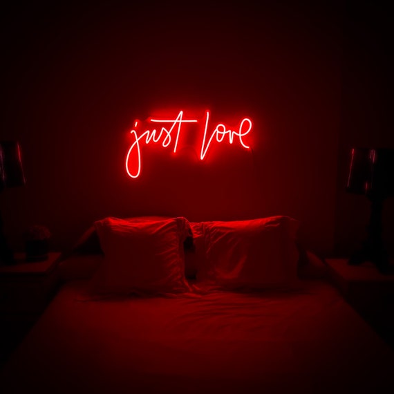 LED Neon Style Sign Just Love Valentine s Gift Romance Custom